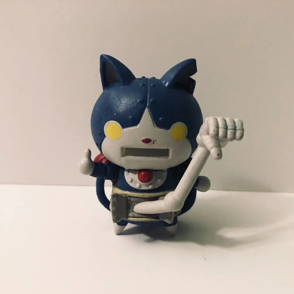 2015 Yo Kai Watch Robonyan Blue Robot Cat Anime Figure Toy Hasbro